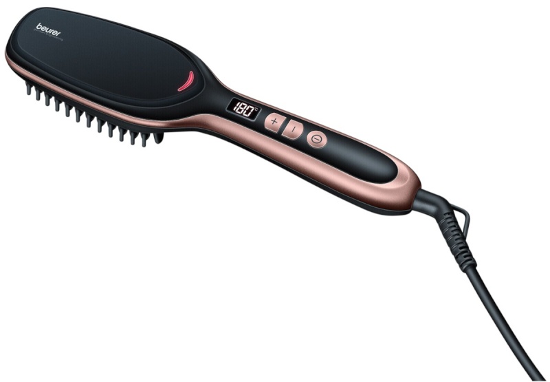 Beurer sirgendav juuksehari HS 60 Straightening Brush, must/roosa