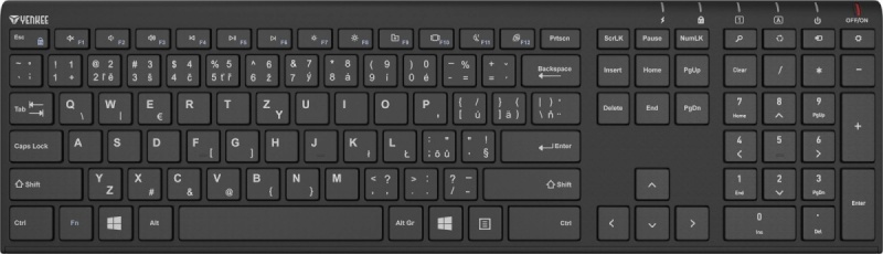 YENKEE klaviatuur YKB 2000 CSBK Wireless Keyboard, must