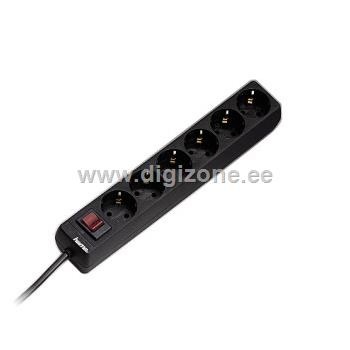 Hama pikendusjuhe 6ne 1,4m lülitiga must