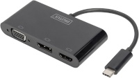 Digitus Triple Monitor Adapter USB-C 3in1 HDMI DP VGA