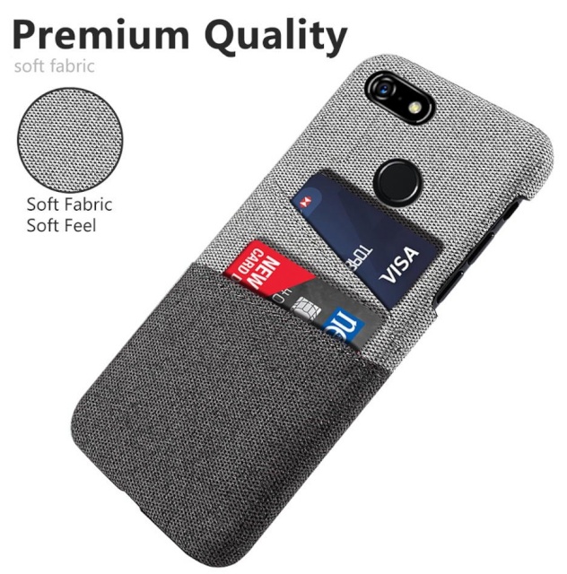 SmartCase kaitsekest Fabric Cover with Card Holder (Pixel 3a), hall/must