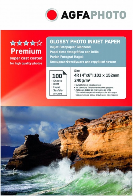 Agfaphoto fotopaber Premium Photo Läikiv Paper 240g 10x15cm 100 Lehte