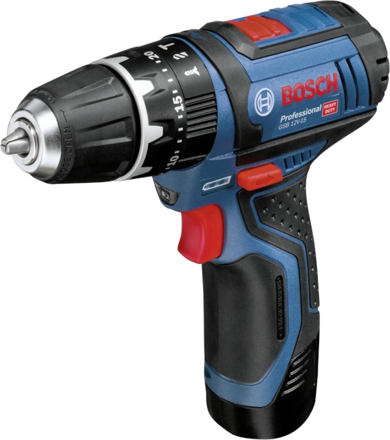Bosch akutrell Professional GSB 12V-15 Cordless Impact Drill, sinine/must