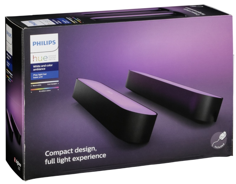 Philips seinavalgusti Hue Play LED WACA RGBW, must, 2tk