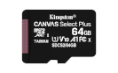 Kingston mälukaart 64GB micSDXC Canvas Select Plus 100R A1 C10 Single Pack w/o ADP