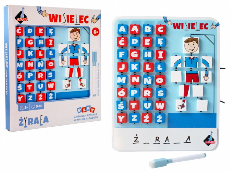 ASKATO lauamäng poomismäng Hangman - Wooden Word Game