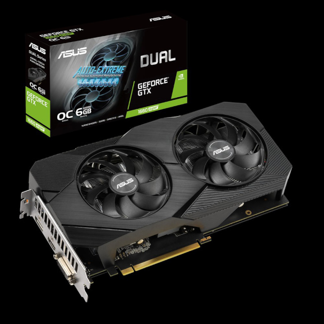 ASUS videokaart Dual nVidia GeForce GTX 1660 Super OC Edition EVO 6GB GDDR6, 90YV0DS3-M0NA00