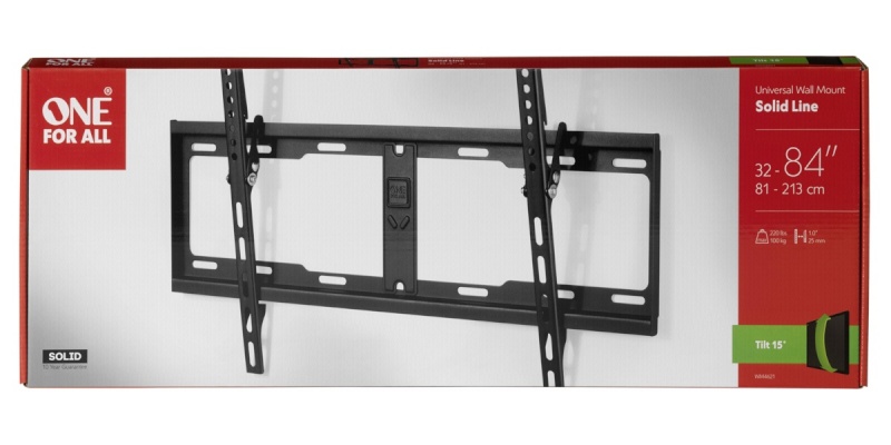 One for All seinakinnitus TV Wall mount 84 Solid Tilt