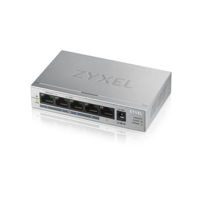 Zyxel switch PoE GS1005HP-EU0101F (5x 10/100/1000Mbps)