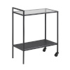 H4Y Serveerimislaud SEAFORD 60x30xH75cm, riiulid: läbipaistev/matt must 5mm klaas, raam: must metall