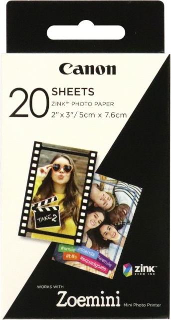 Canon fotopaber Zink ZP-2030 Photo Paper, (5x7.6cm), 20tk