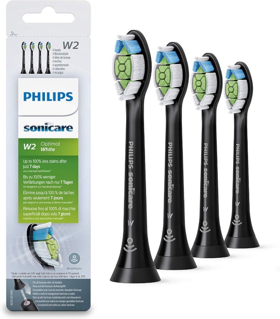 Philips lisaharjad Sonicare W2 Optimal White, must, 4tk (HX6064/11)