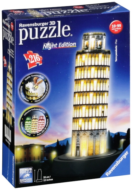 Ravensburger pusle 3D Puzzle Leaning Tower of Pisa by Night, 216-osaline