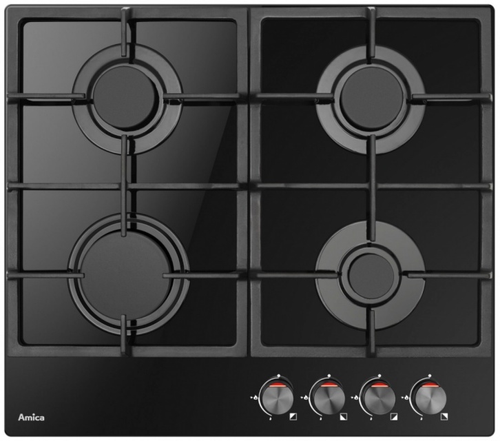 Amica integreeritav pliidiplaat PGCA6100ApB Gas on Glass