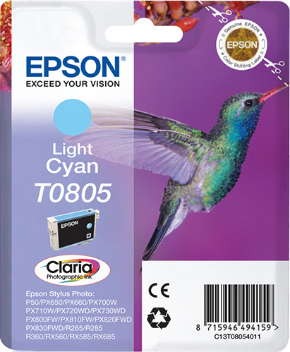 Epson tindikassett T0805 Light Cyan, heletsüaan