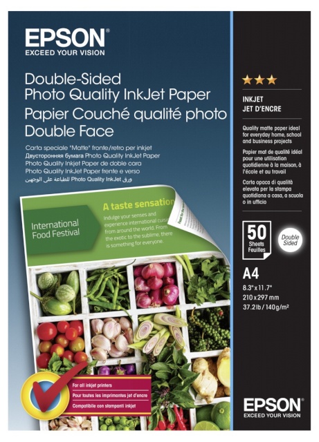 Epson fotopaber Double-Sided Photo Quality Inkjet Paper A4, 50 lk 140g