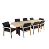 H4Y Söögilauakomplekt ROYAL 8-tooliga (13258) 280x100xH76cm, lauaplaat: tiikpuu, roostevabast terasest jalad