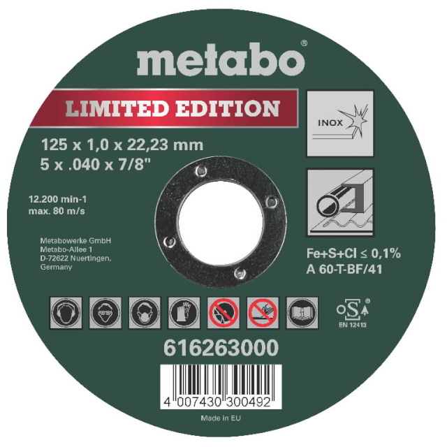 Metabo Lõikeketas 125x1mm Special Edition II Inox