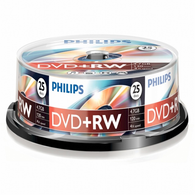 Philips toorikud DVD+RW 4,7GB 4x SP 25tk.