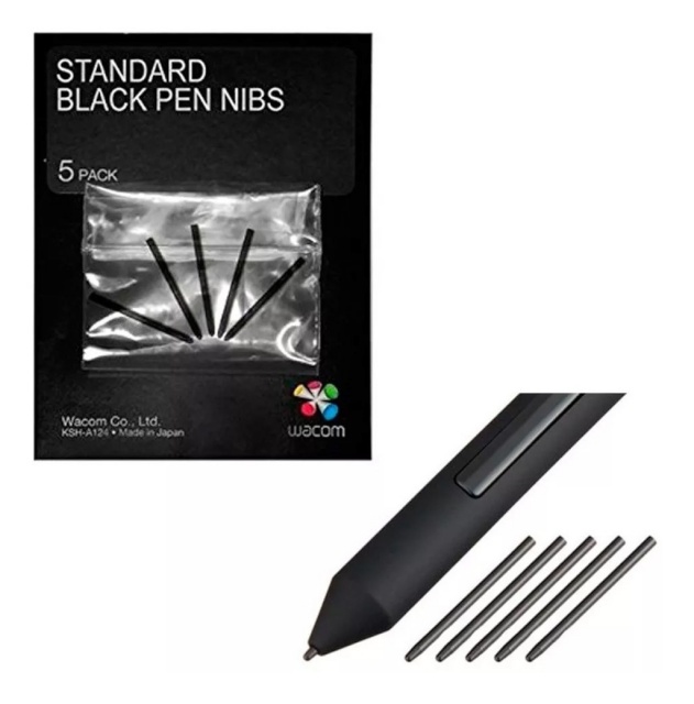 Wacom puutepliiatsi otsikud Standard Black Pen Nibs 5-pakk