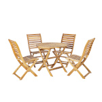 Aiamööblikomplekt CHERRY laud ja 4 tooli (13325) kokkupandav, akaatsiapuit, õlitatud