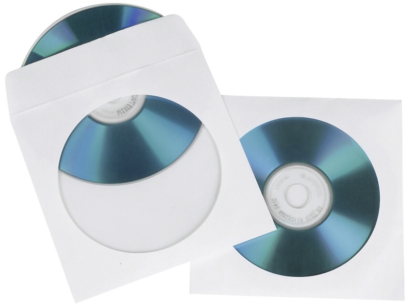 1x100 Hama CD/DVD Paper Sleeves valge SK 51174