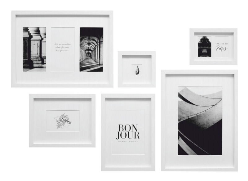 Deknudt S46YK WALL picture wall w. 6 valge wooden Frames