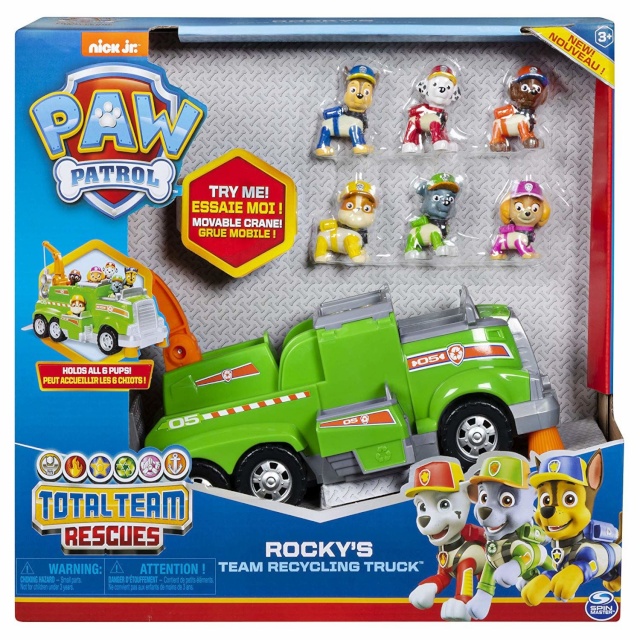 Paw Patrol sõiduk mängufiguuridega Total Team Rescues Rocky's Team Recycling Truck, 6052962