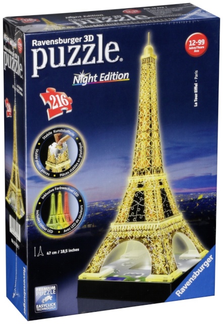 Ravensburger pusle 3D Puzzle Eiffel Tower Night Edition, 216-osaline