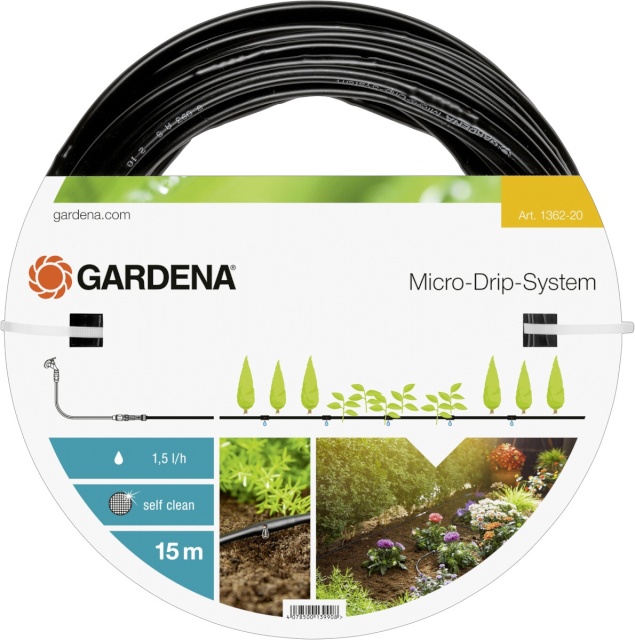 Gardena kastmissüsteem Micro-Drip-System Driper 4,6 mm (3/16), 1,5 l/h, 15m, must