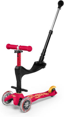 Micro tõukeratas Mini 3in1 Deluxe Plus, rubiinpunane