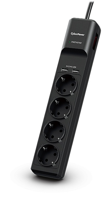 CyberPower pikendusjuhe Prof. 4xSchuko/2xUSB Surge protector P0420SUD0-DE