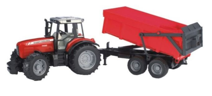 BRUDER mängutraktor treileriga Bruder Massey Ferguson 7480 Tipping trailer BR-02045