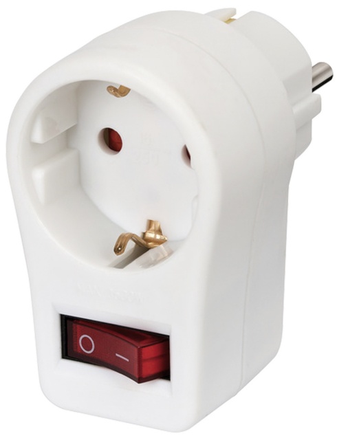 Brennenstuhl adapter Adapter Plug with ON/OFF Switch, valge