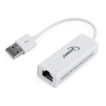Gembird adapter USB 2.0 to RJ-45 LAN, valge