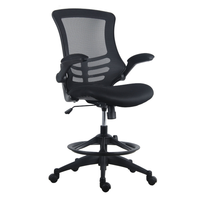 H4Y Kõrge töötool TRIBECCA 62,5x62xH109-128,5cm, iste ja seljatugi: must võrkkangas, must raam