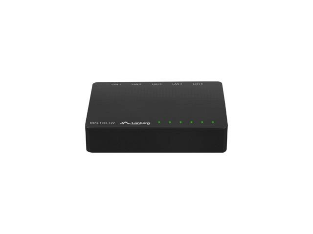 Lanberg switch LANBERG DSP2-1005-12V (5-PORT, 12V, 1GB/S)