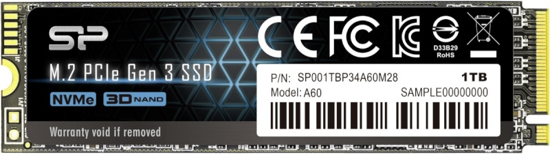 Silicon Power kõvaketas SSD A60 1TB M.2 PCIe Gen3x4
