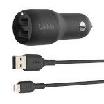 Belkin autolaadija BOOST CHARGE Dual USB-A Car Charger 24W + USB-A to Lightning Cable