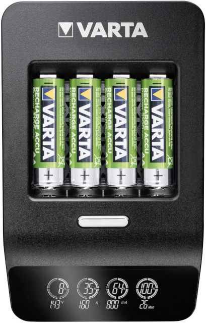 Varta LCD Ultra Fast Charger + 4 Batt. 2100 mAh AA + 12V