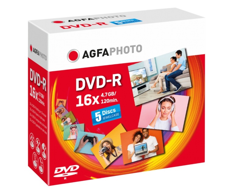 Agfaphoto toorik 1x5 AgfaPhoto DVD-R 4,7GB 16x Speed, Jewel Case