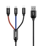 Baseus kaabel Three Primary Colors 3-in-1 Cable (USB-C/Lightning/micro) 3.5A 0,3m, must