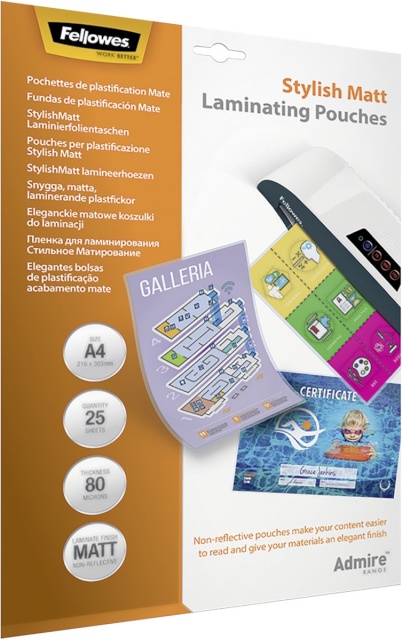 Fellowes lamineerimiskile Admire Stylish Matt A4 80 mic - 25tk