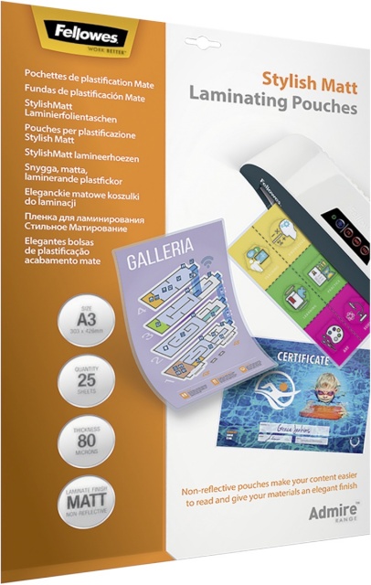 Fellowes lamineerimiskile Admire Stylish Matt A3 80 mic - 25 pcs.