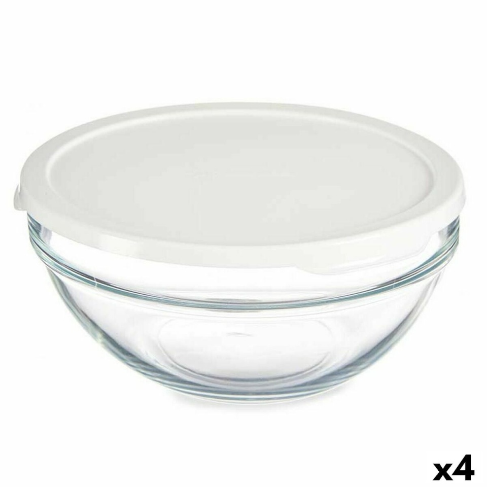 Pasabahce ümmargune lõunasöögi karp kaanega Chefs valge 1,7 L 21x9x21cm (4tk)