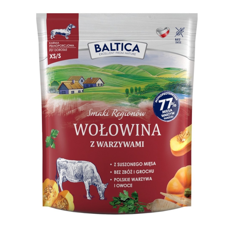Baltica kuivtoit koerale Flavors of The Regions Beef with Vegetables Small Breeds Mono, 1kg