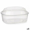Leknes Nelinurkne Kaanega Lõunasöögikarp läbipaistev polüpropüleen 1,5 L 18x10,5x21,5cm (8tk)