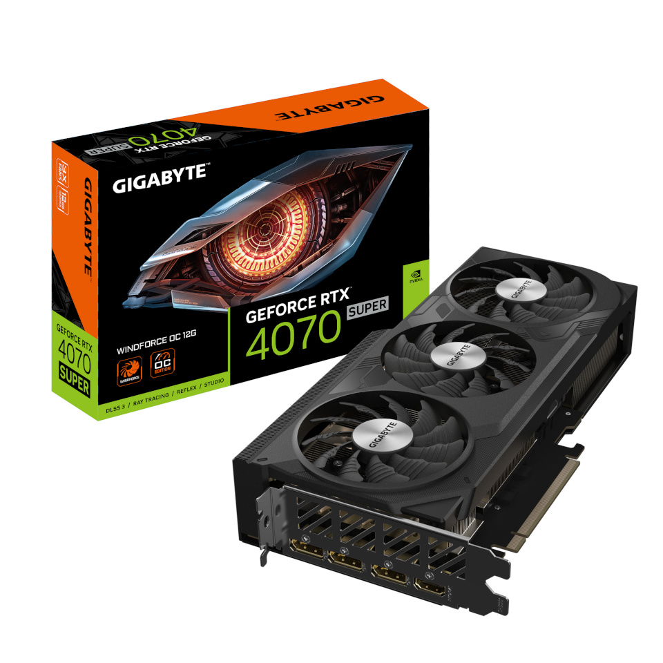 Gigabyte videokaart nVidia GeForce RTX 4070 SUPER WINDFORCE OC 12G 12 GB GDDR6X