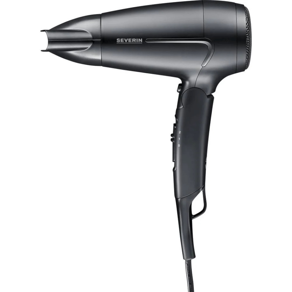Severin föön HT0159 Travel Hair Dryer, must 