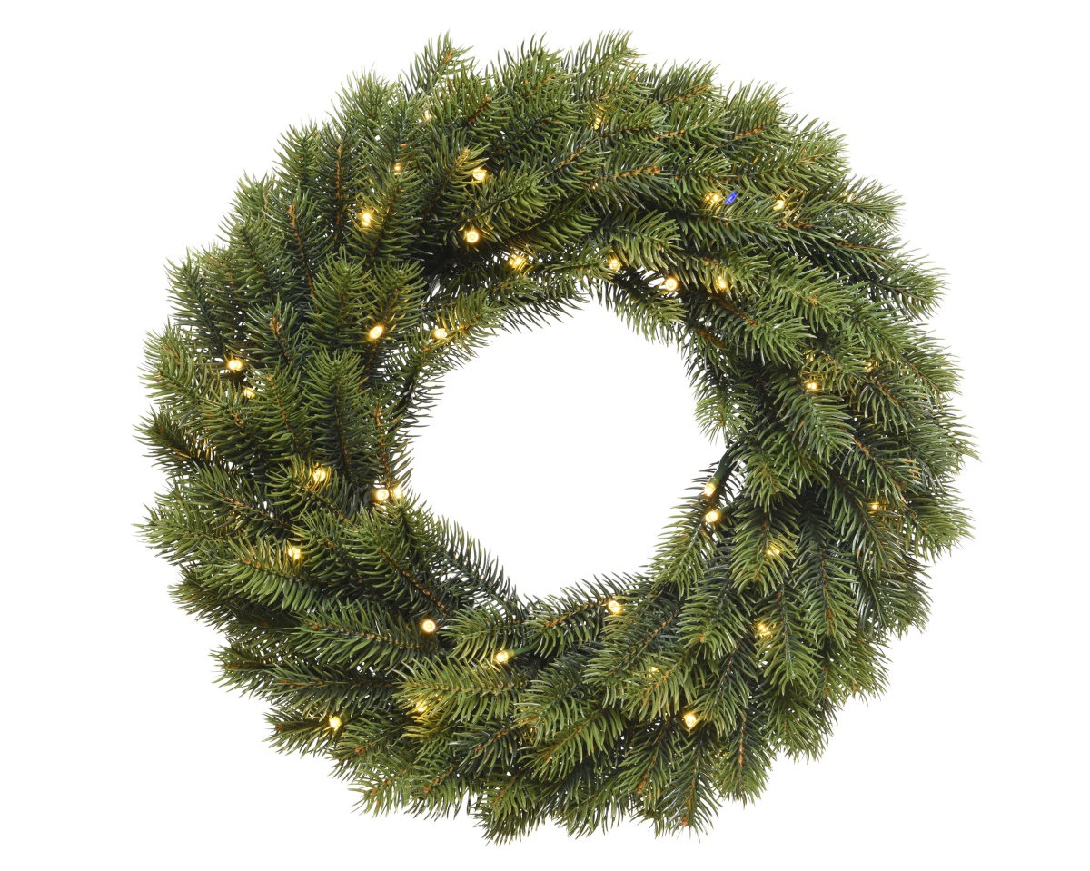 Everlands jõulupärg Winnipeg Pine Wreath with Lights, soe valge